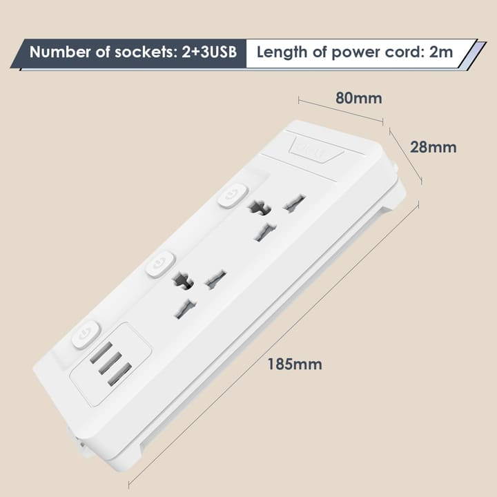 et409 2 holes 2m universal conventional power strip china