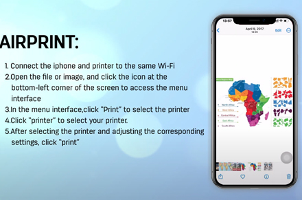 Impressora Deli M2000 Modelo WiFi-Móvel-Airprint