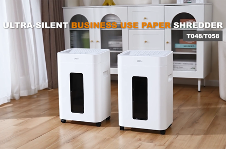Deli ET048 ET058 Triturador de papel de negócios ultra-silencioso
