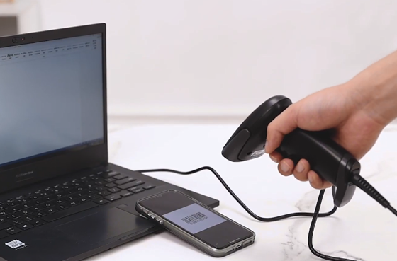 01 Deli ES216 Scanner de luz vermelha