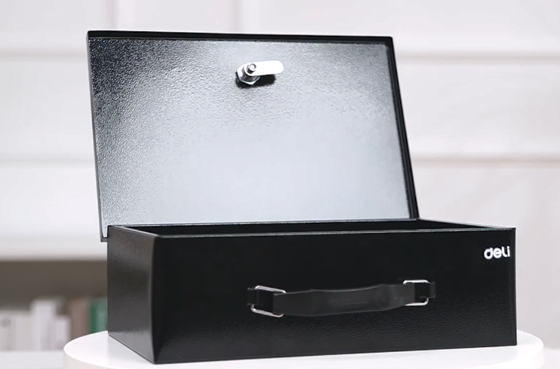 02 Deli ET611 Caixa de Documento à Prova de Fogo