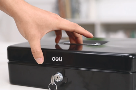 Caixa de dinheiro de camadas duplas Deli ET509
