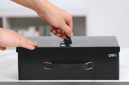 Caixa de documentos à prova de fogo Deli ET610 ET611 ET612